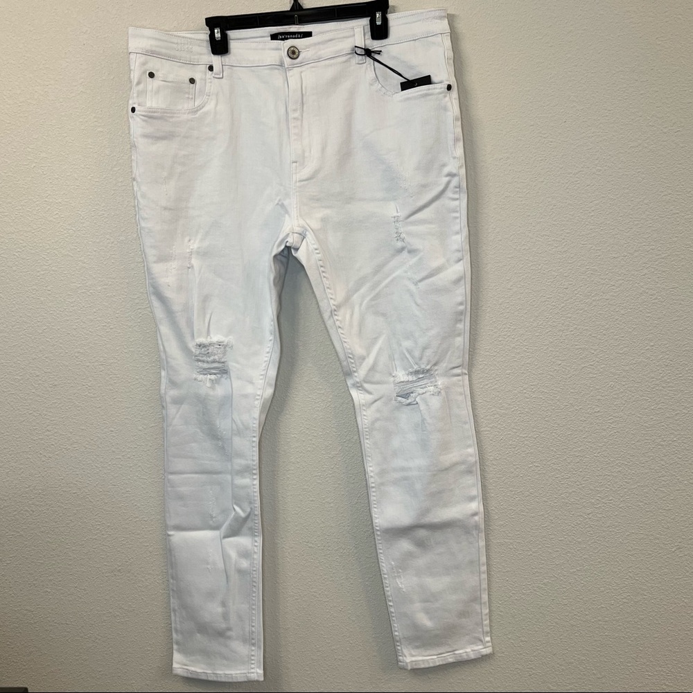 Mens White Serenede Jeans